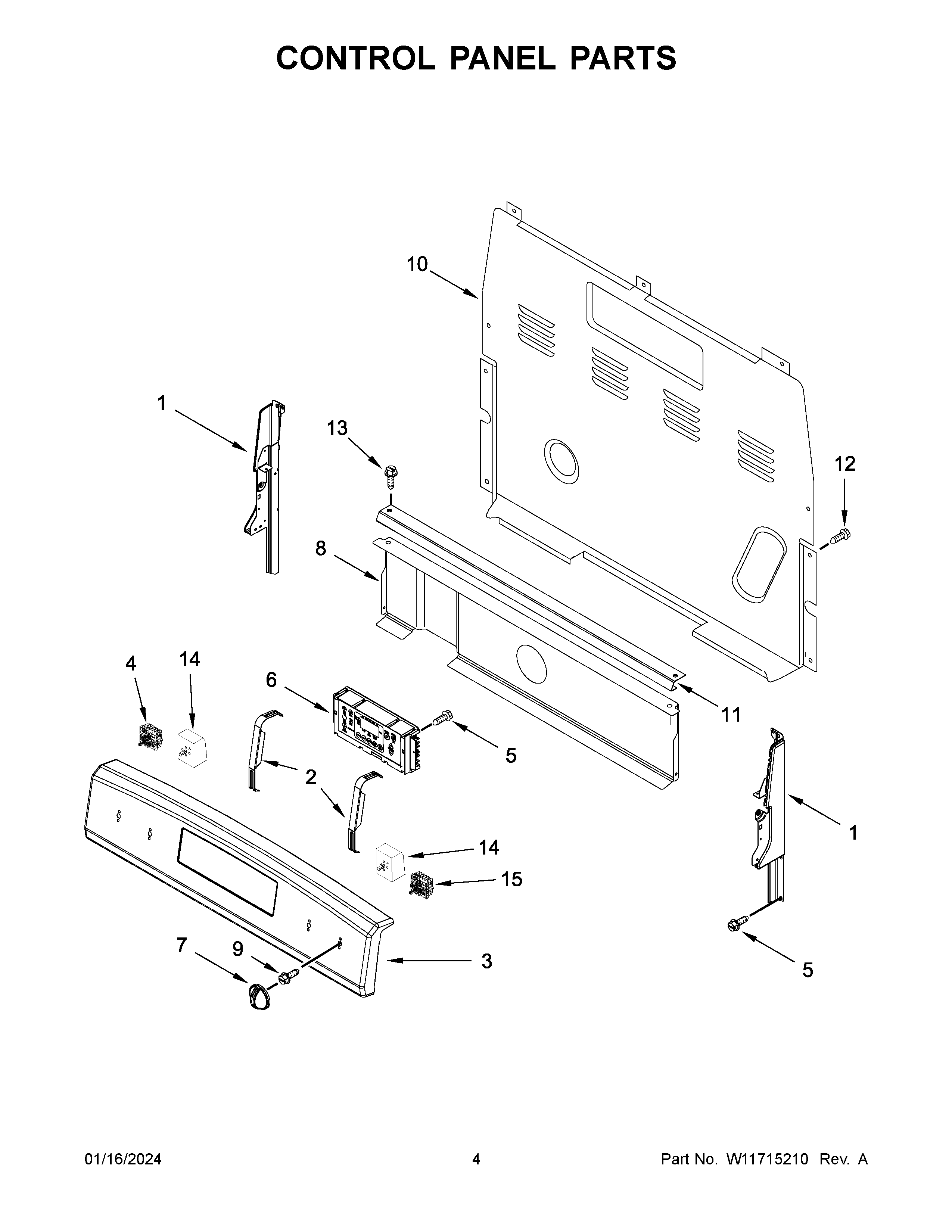 Control panel parts
