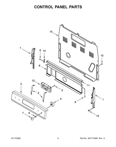 Control panel parts