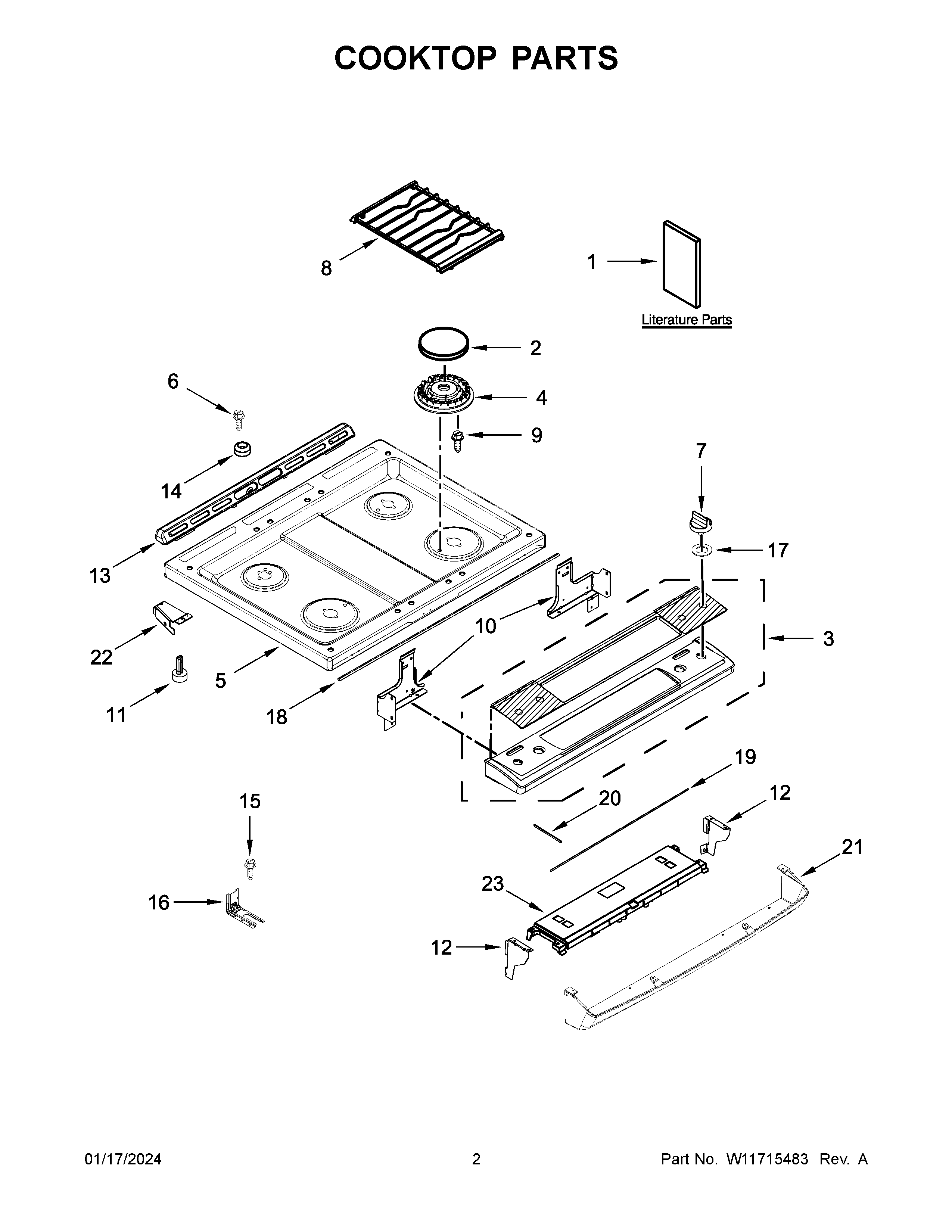 Cooktop parts