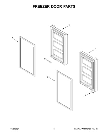 Freezer door parts