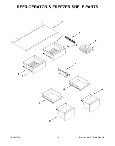 Refrigerator & freezer shelf parts