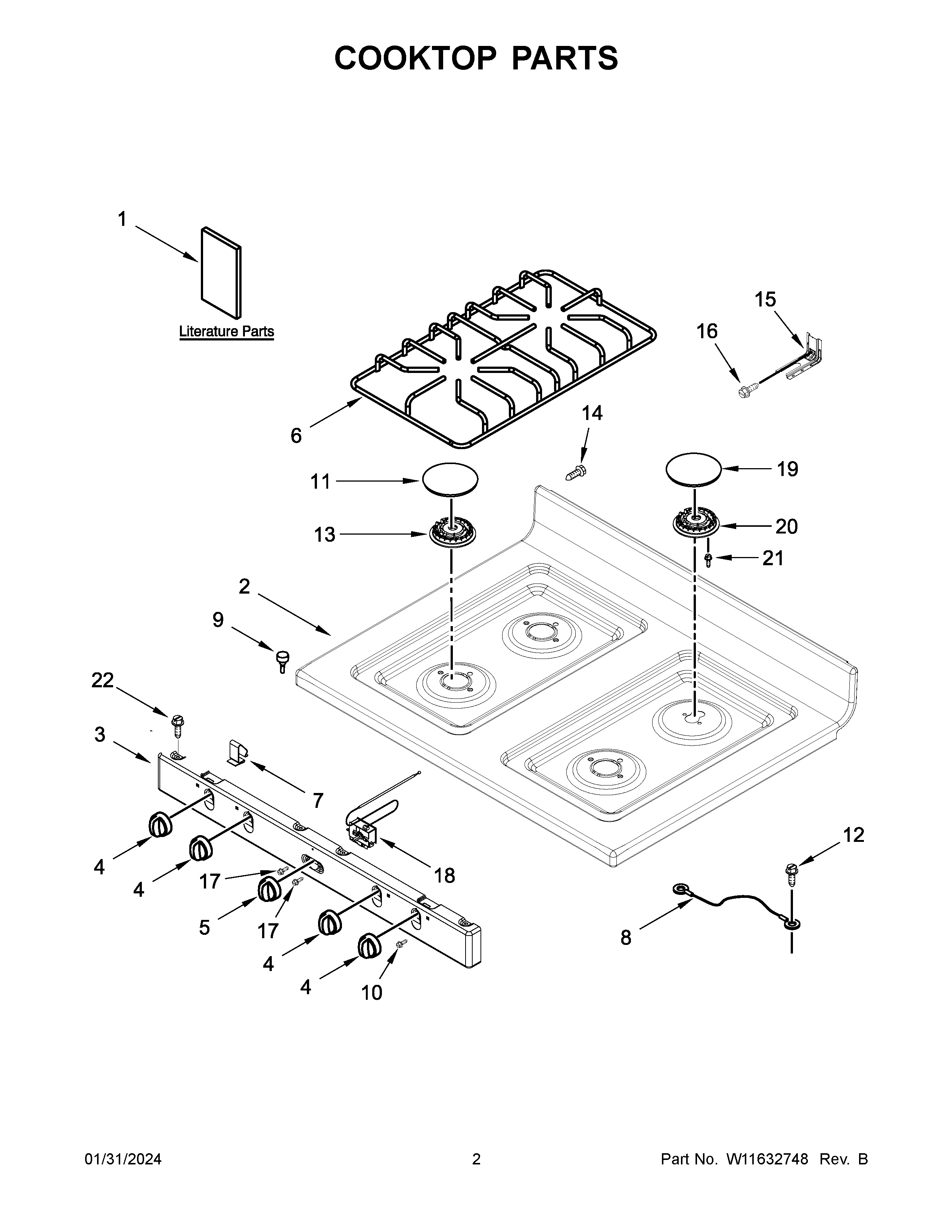 Cooktop parts