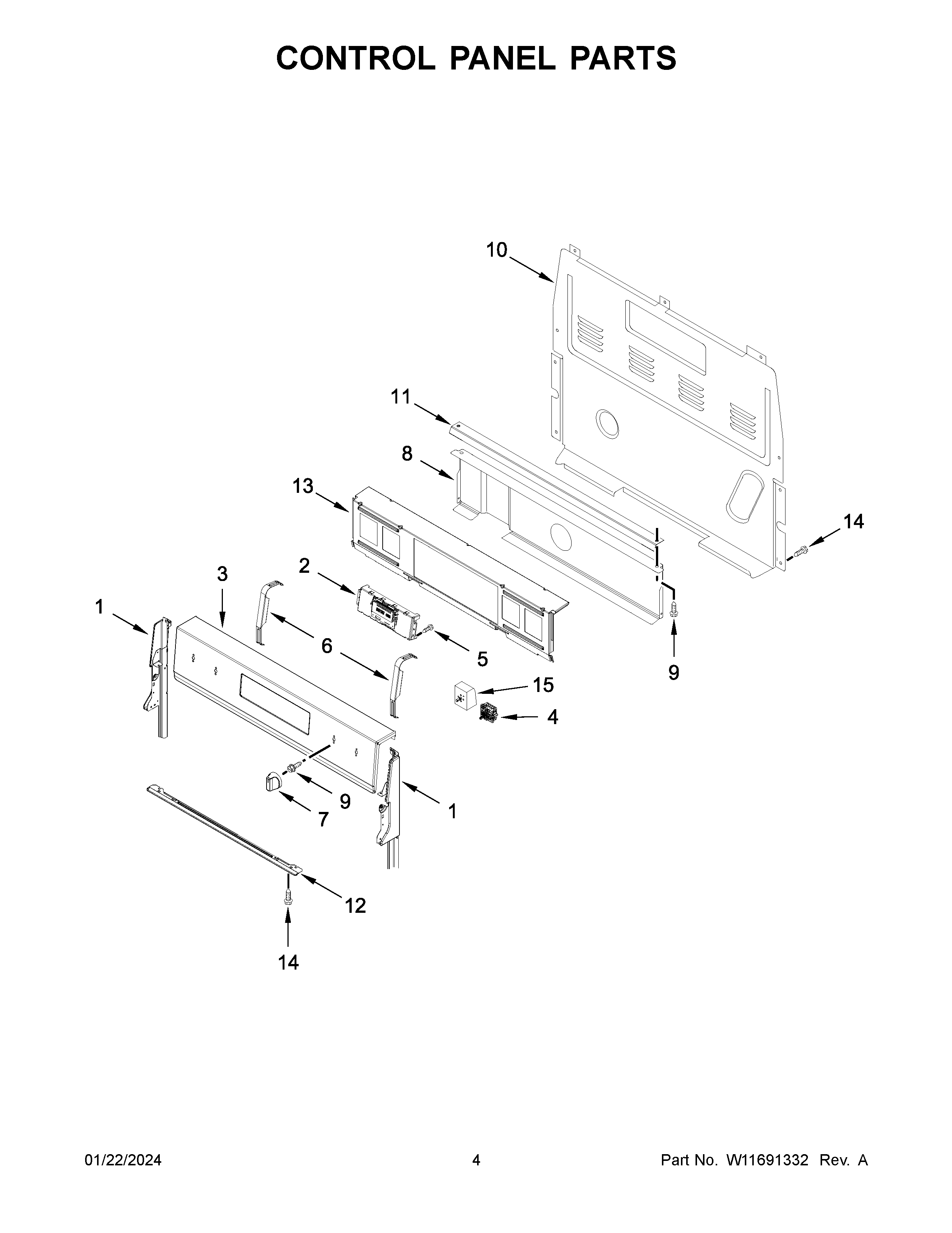 Control panel parts