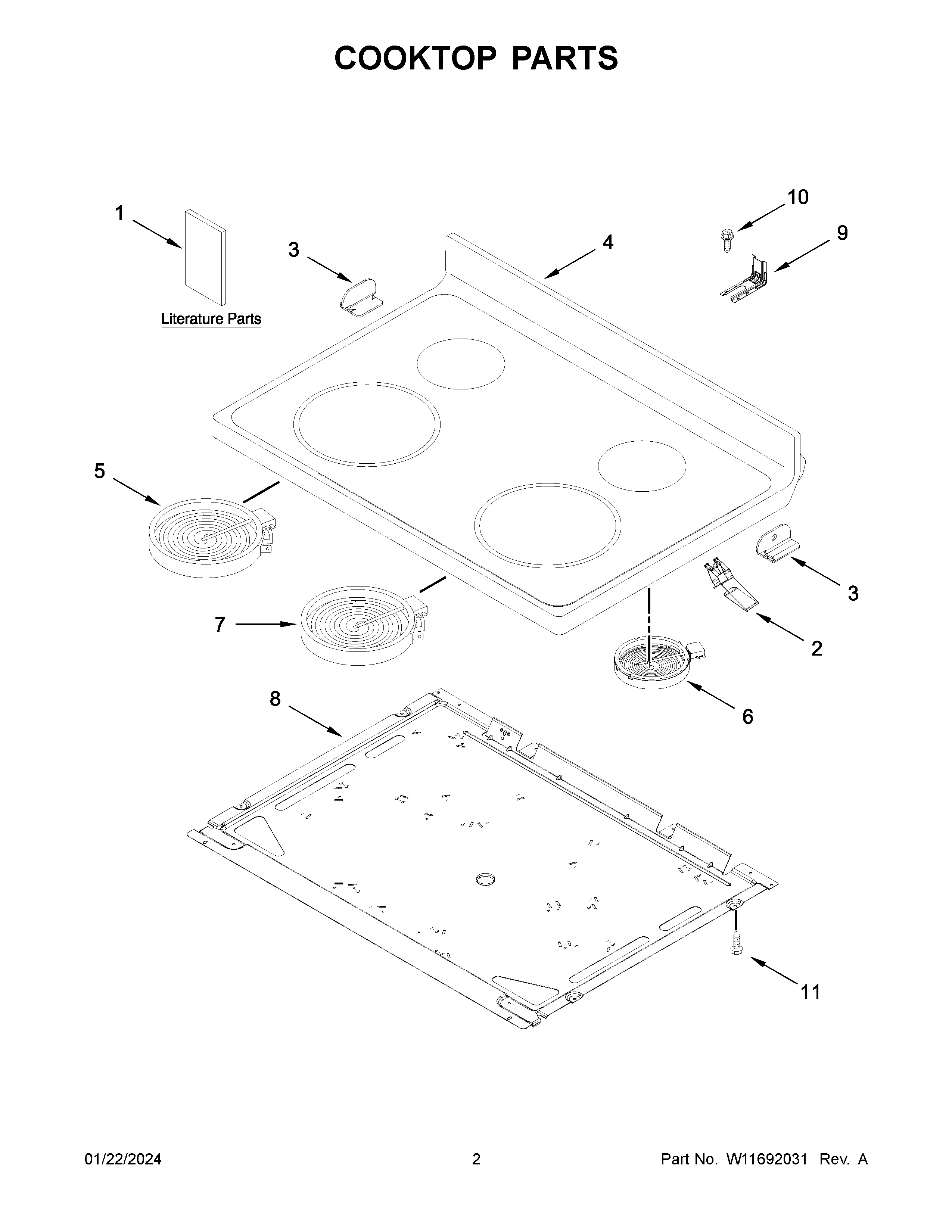 Cooktop parts