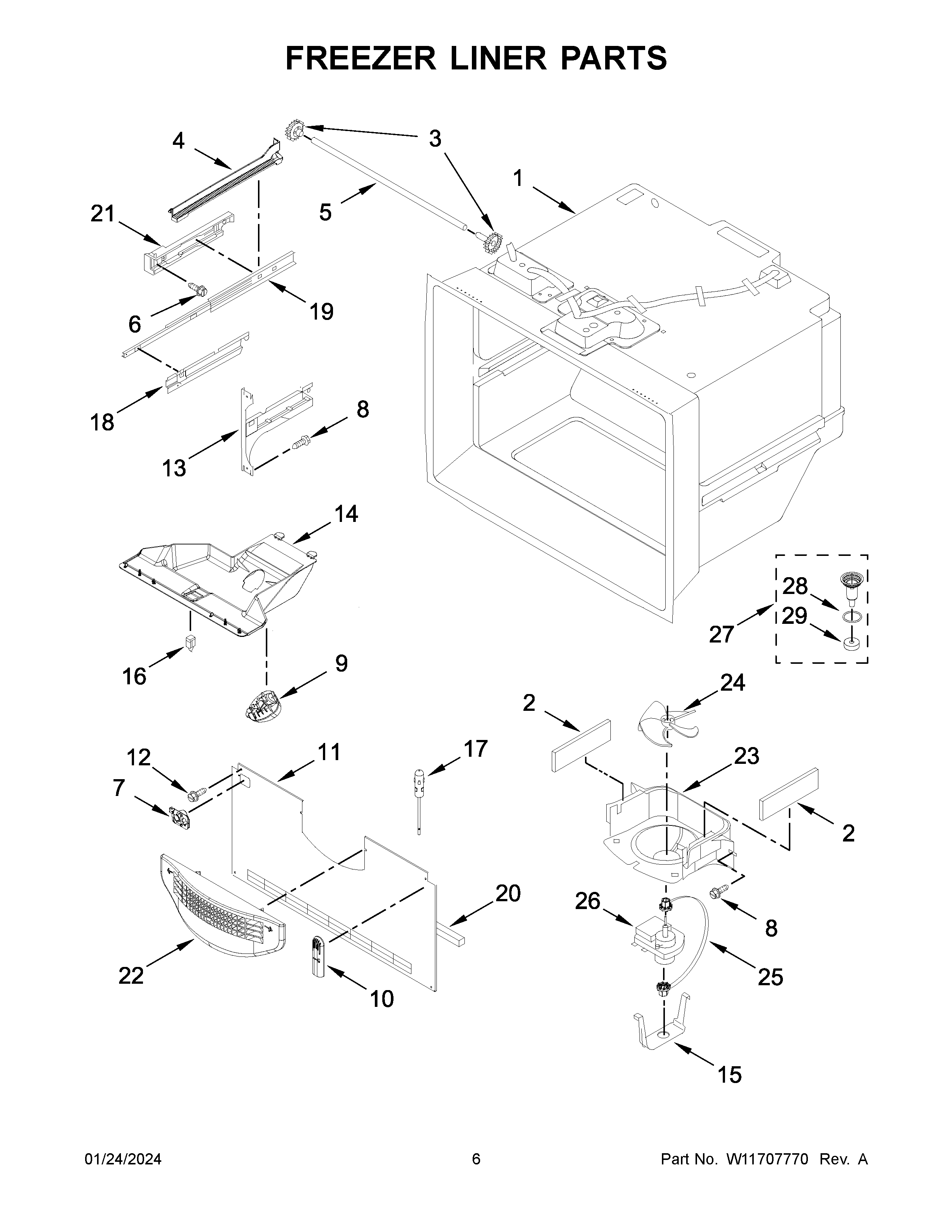 FREEZER LINER PARTS