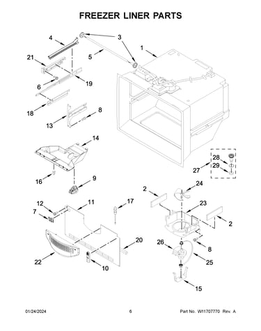 Freezer liner parts