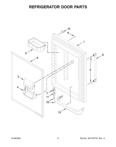 Refrigerator door parts