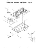 Cooktop, burner and grate parts