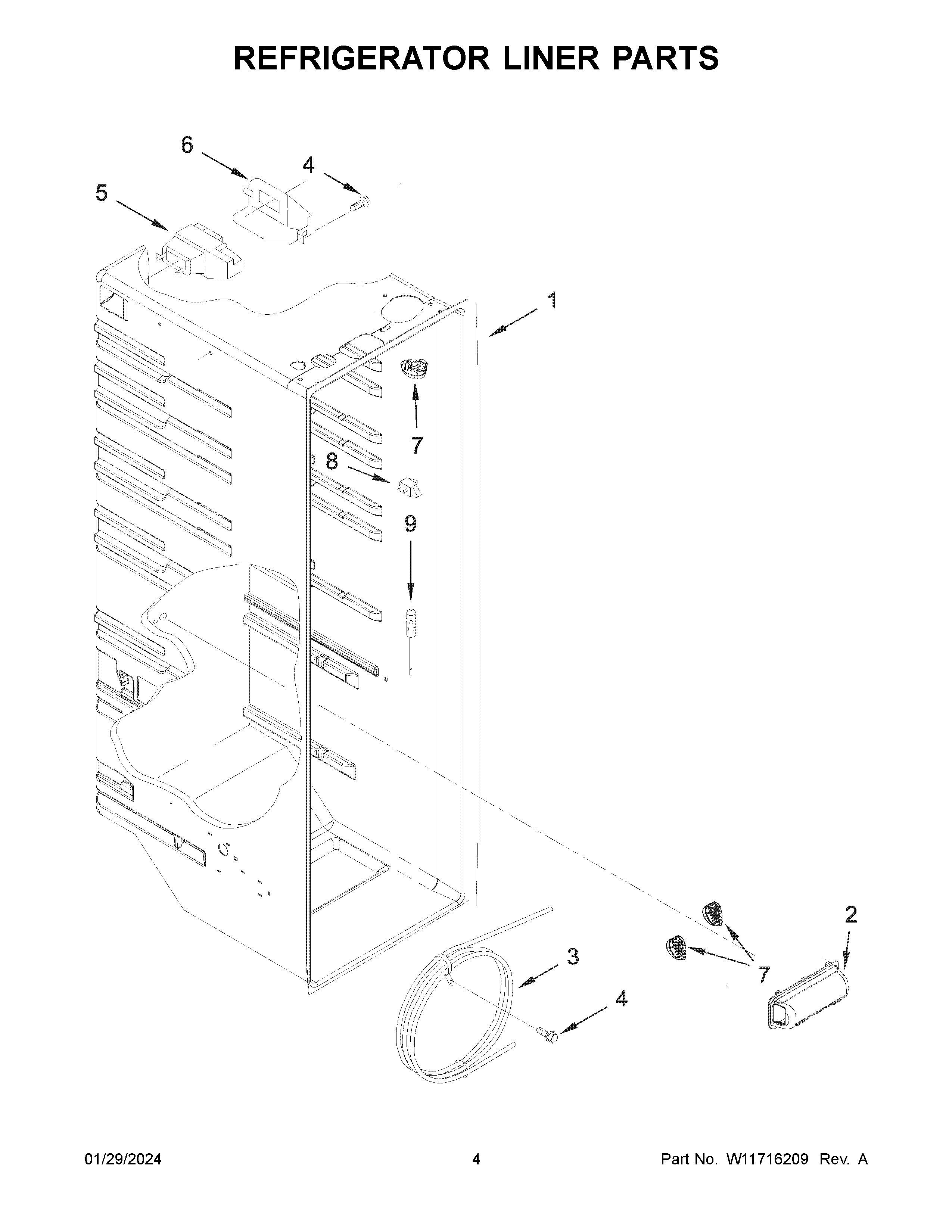 Refrigerator liner parts