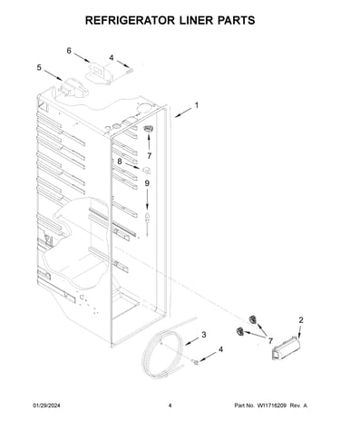Refrigerator liner parts