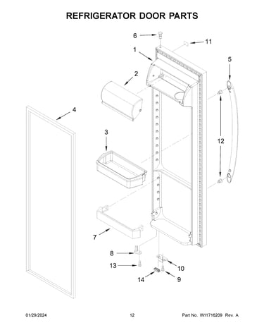 Refrigerator door parts