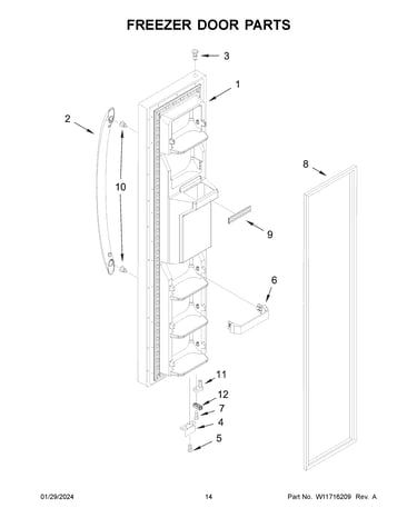 Freezer door parts