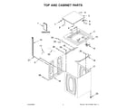 Whirlpool 1CWTW4845EW3 top and cabinet parts diagram