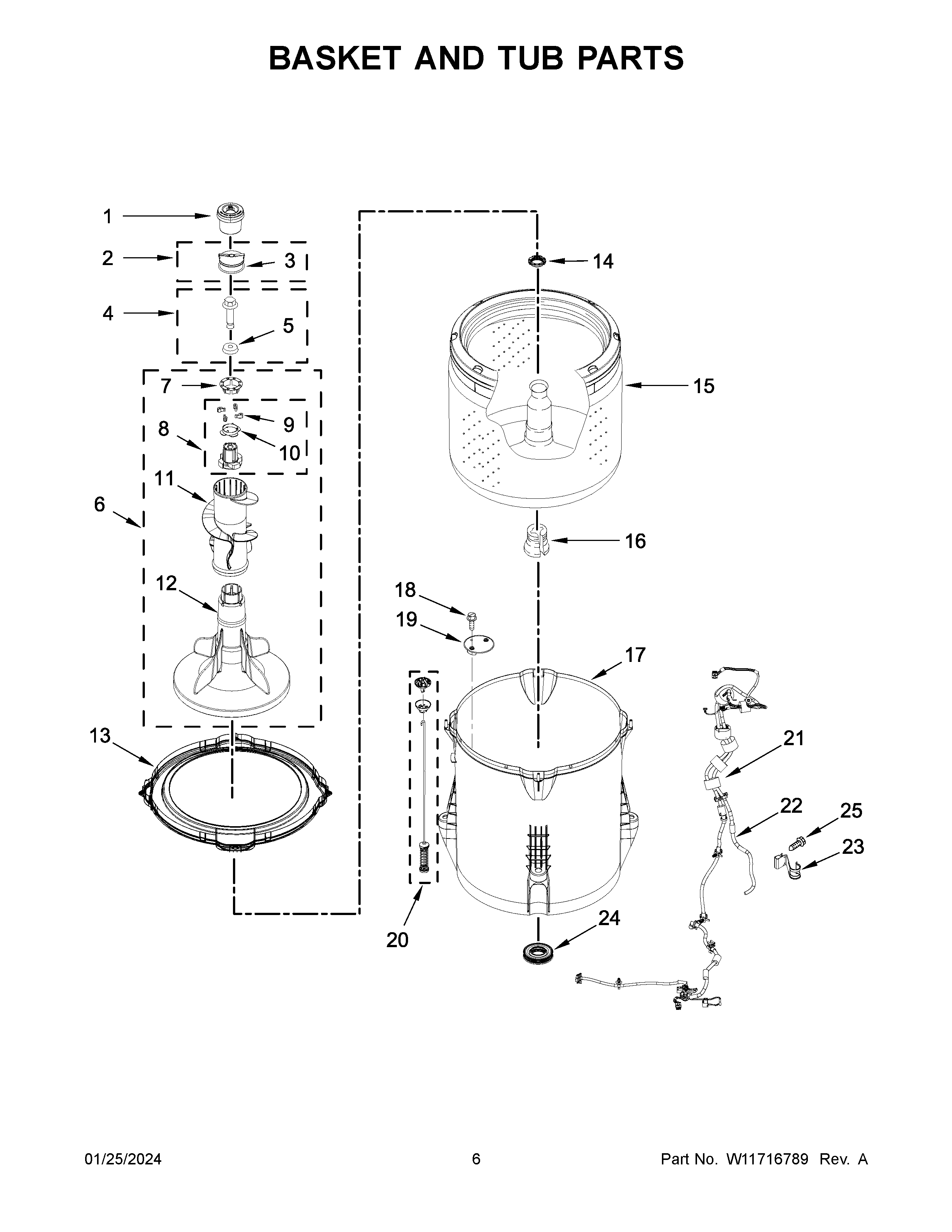 BASKET AND TUB PARTS