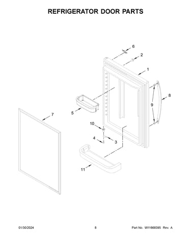 Refrigerator door parts