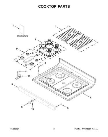 Cooktop parts