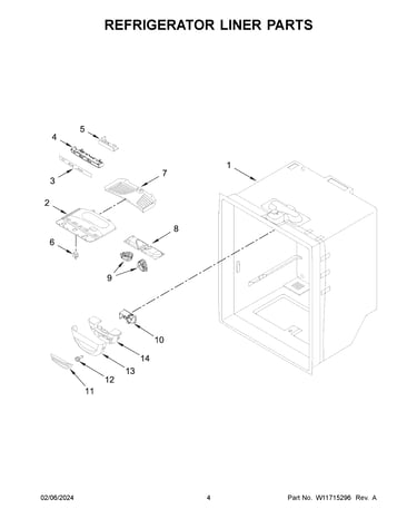 Refrigerator liner parts