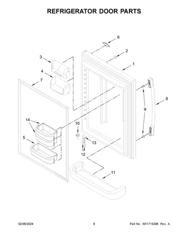 Refrigerator door parts