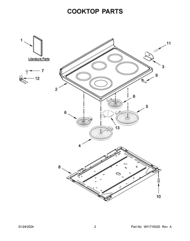 Cooktop parts
