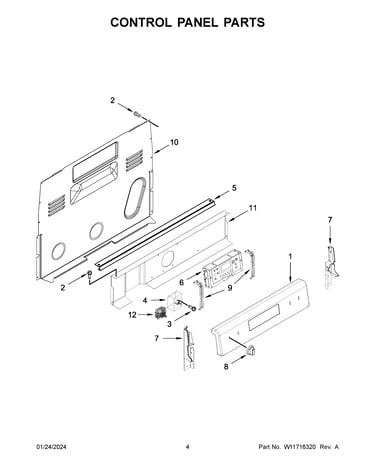 Control panel parts