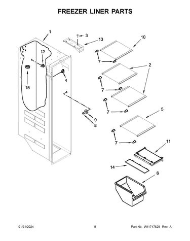 Freezer liner parts