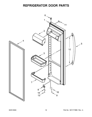 Refrigerator door parts
