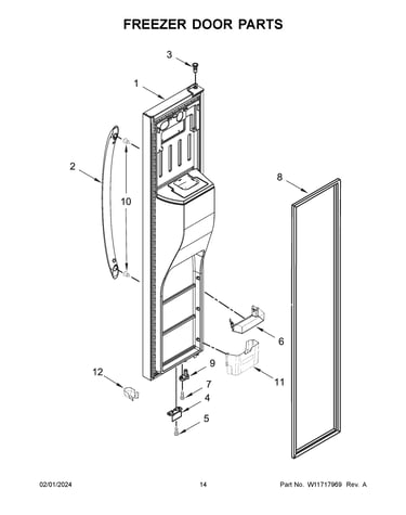 Freezer door parts