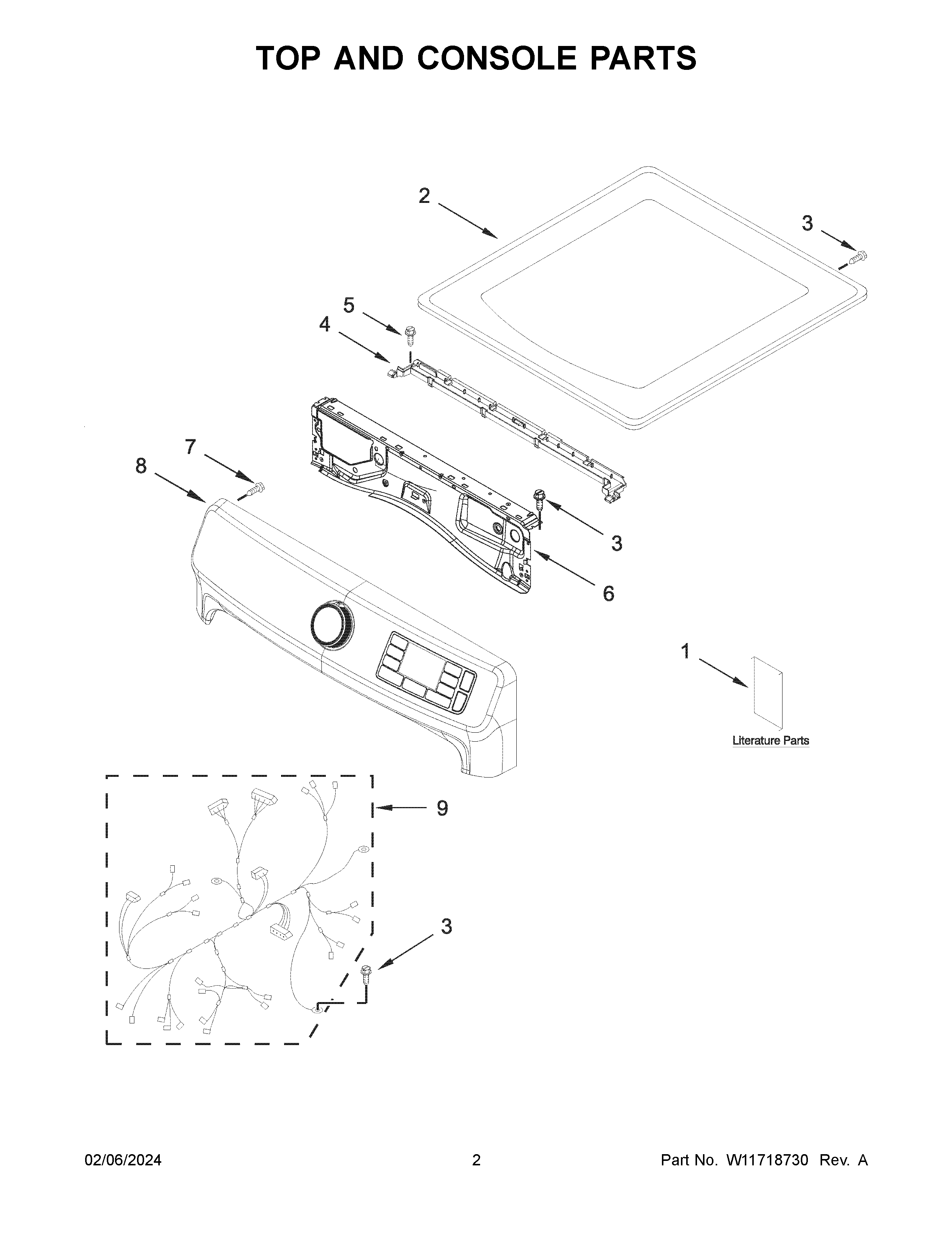 Top and console parts