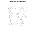 Maytag MRFF4136RZ00 freezer liner and icemaker parts diagram