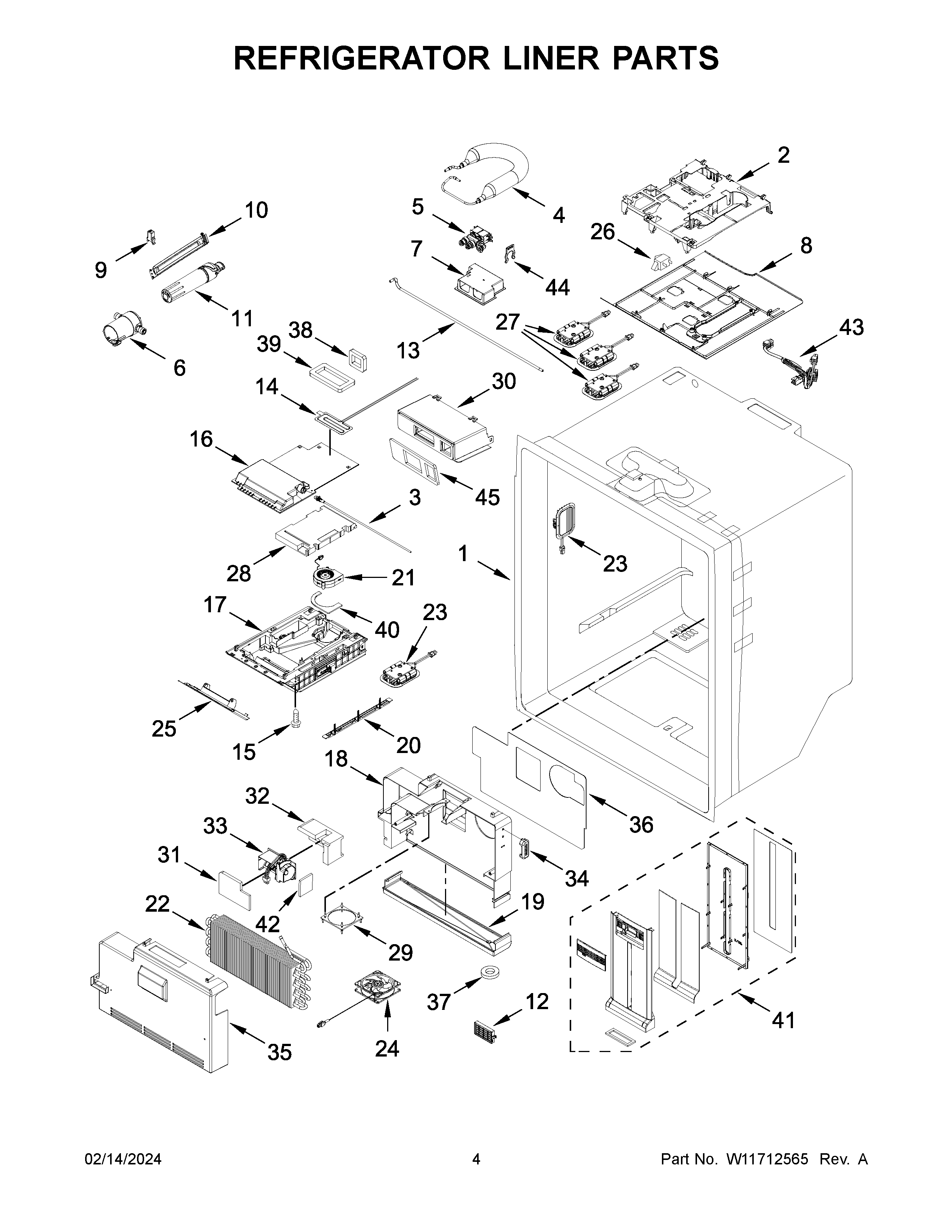 Refrigerator liner parts
