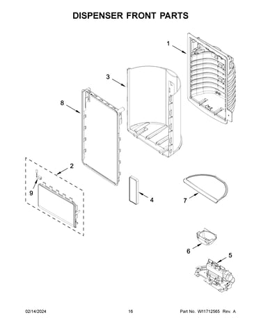 Dispenser front parts