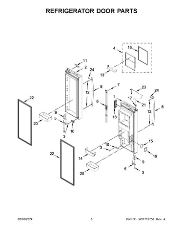 Refrigerator door parts