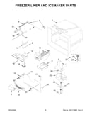 Freezer liner and icemaker parts