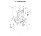 Maytag MDPS6124RZ0 tub and frame parts diagram