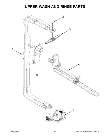 Upper wash and rinse parts