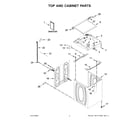 Whirlpool 8TWTW5057PW0 top and cabinet parts diagram