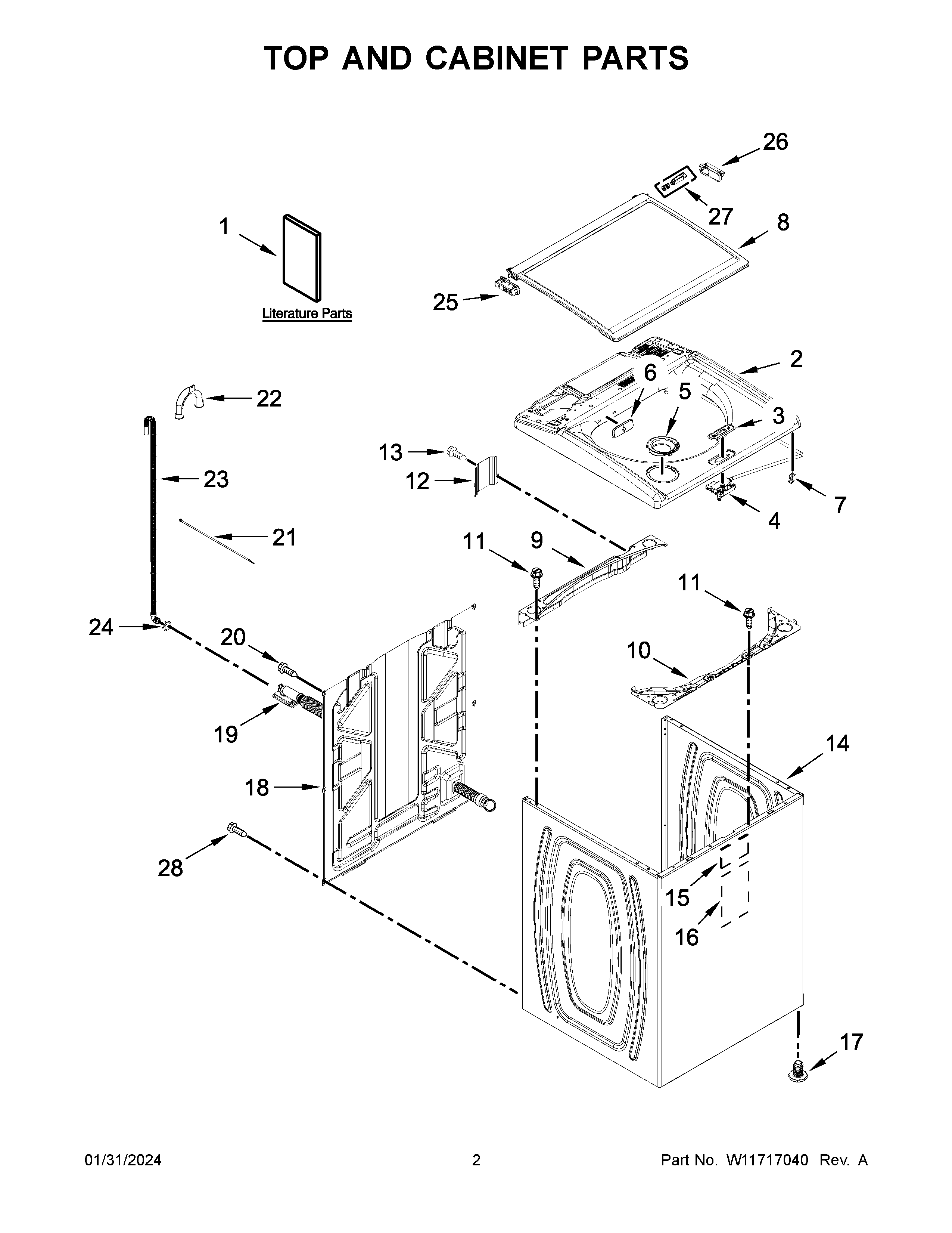 Top and cabinet parts