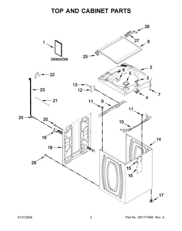 Top and cabinet parts