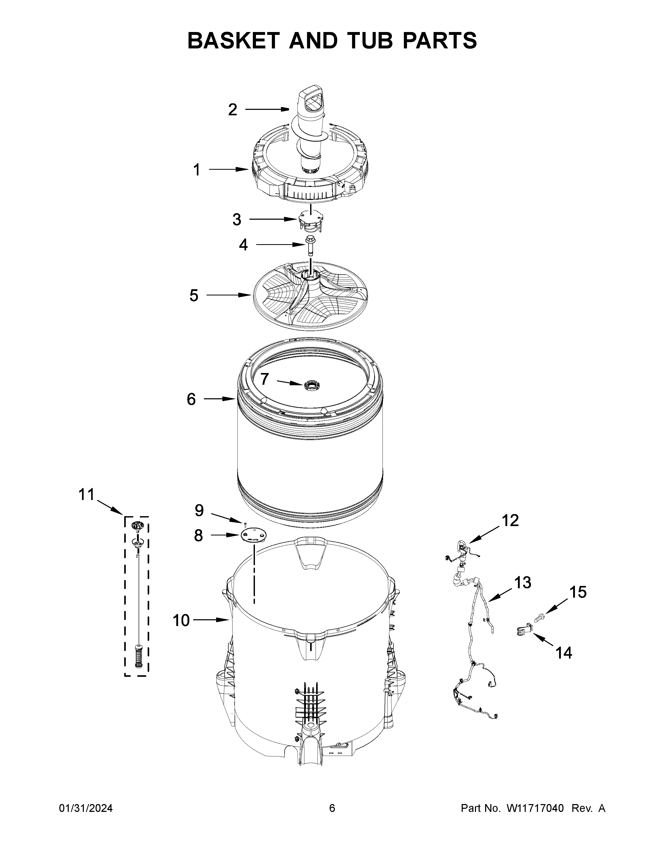 Basket and tub parts