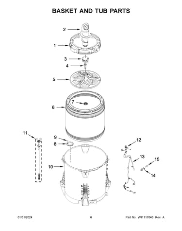 Basket and tub parts