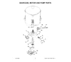 Whirlpool 8TWTW5057PW0 gearcase, motor and pump parts diagram