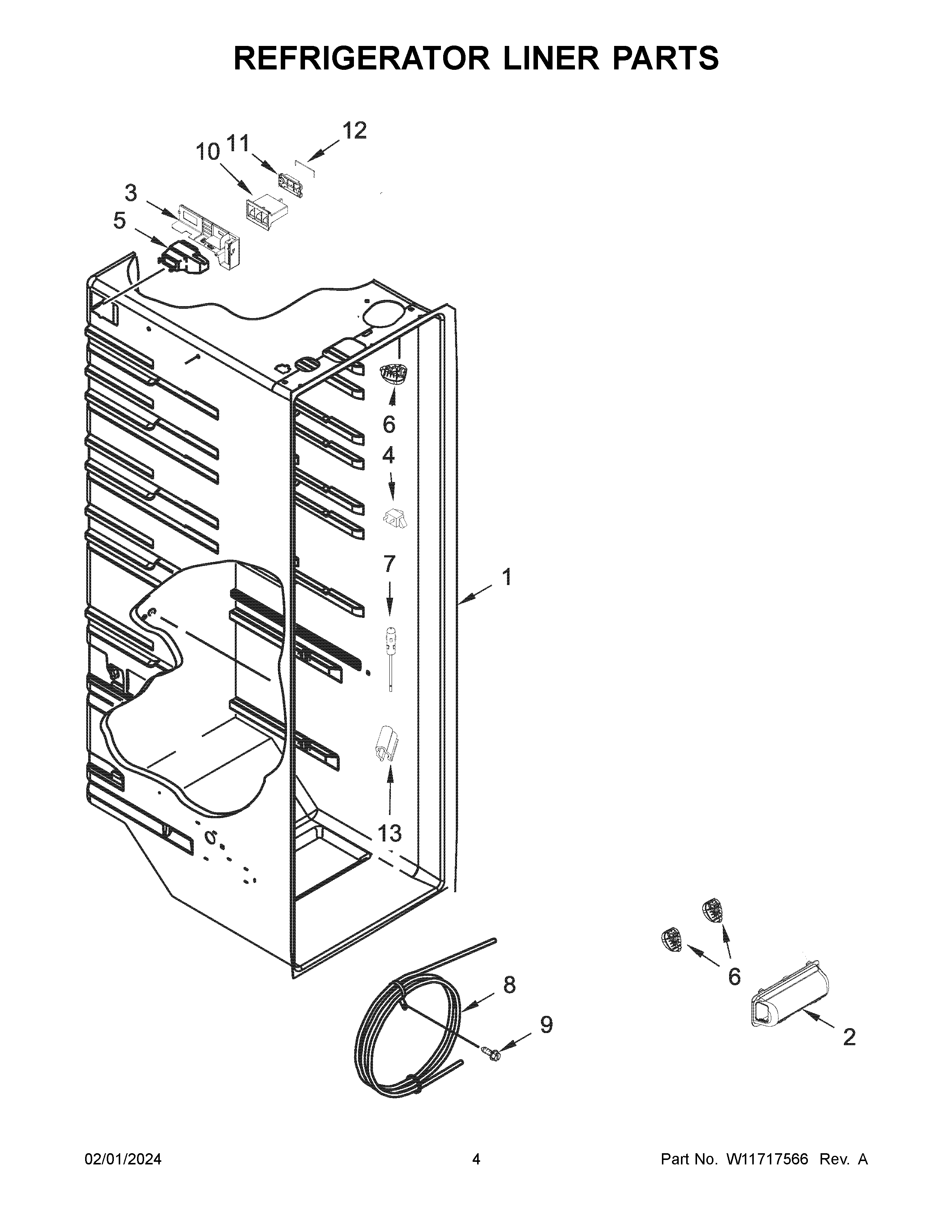 REFRIGERATOR LINER PARTS