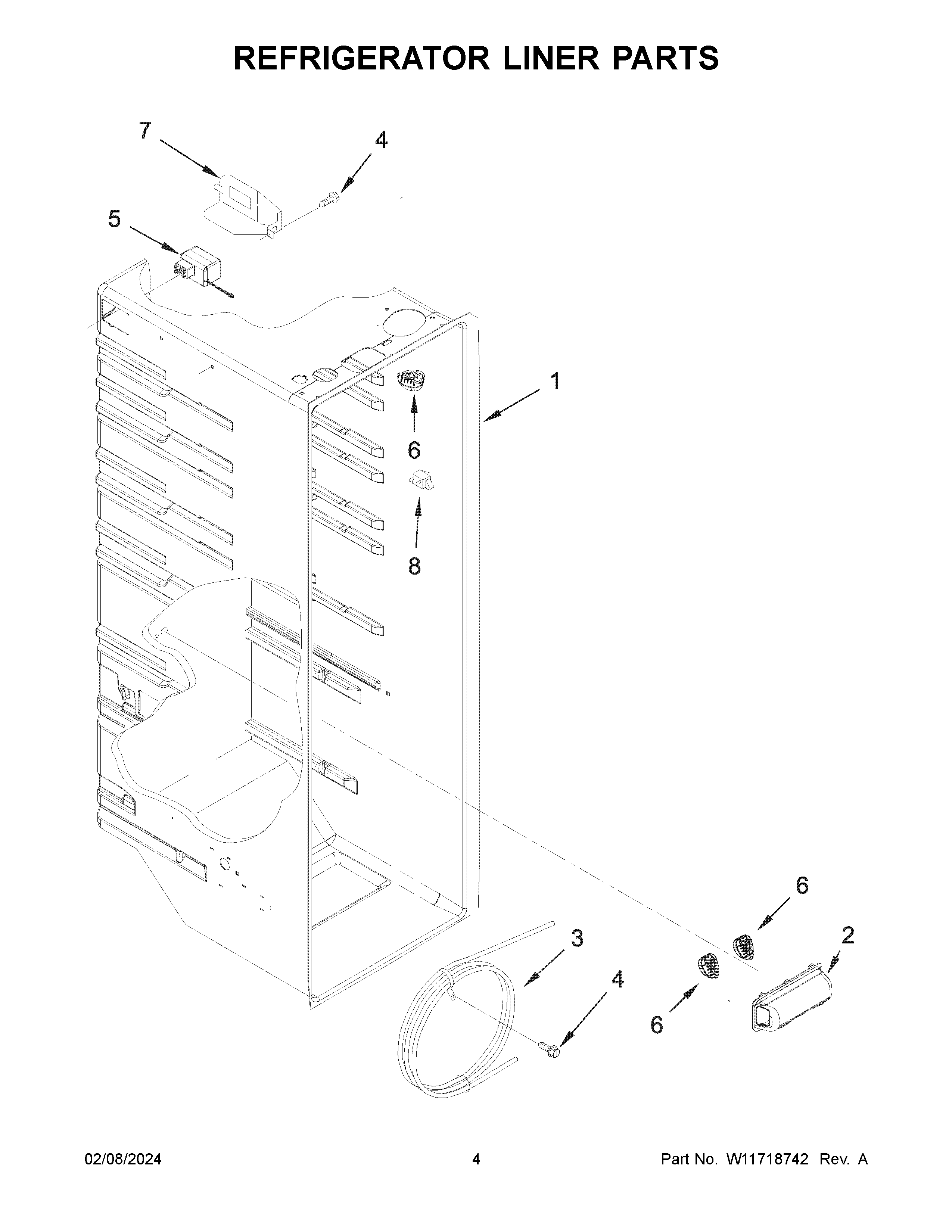 Refrigerator liner parts