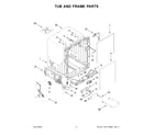 KitchenAid KDPM804KPS2 tub and frame parts diagram