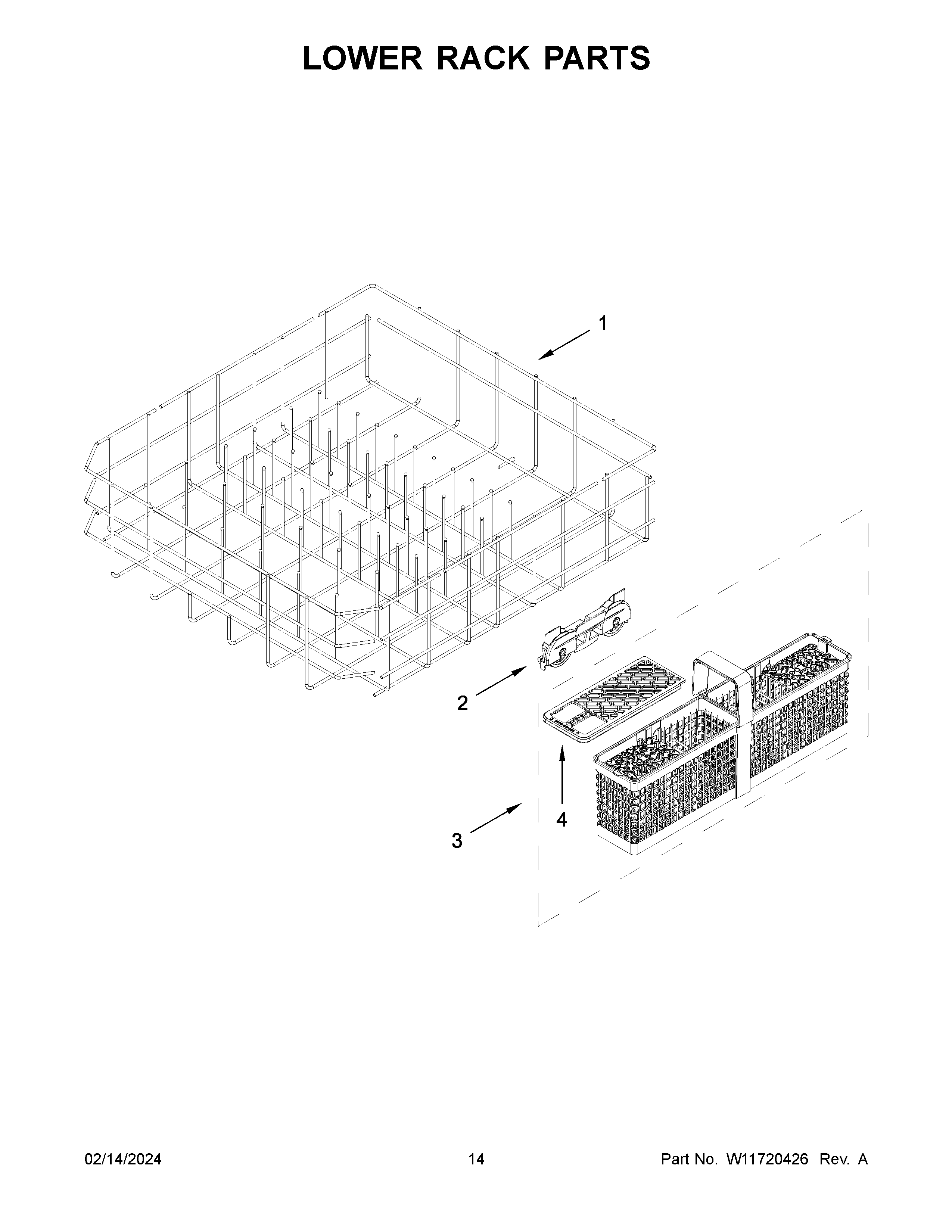 Lower rack parts