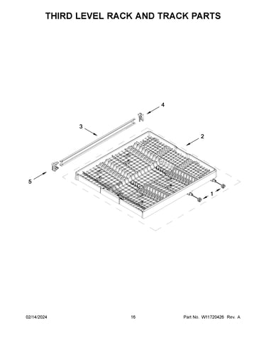 Third level rack and track parts
