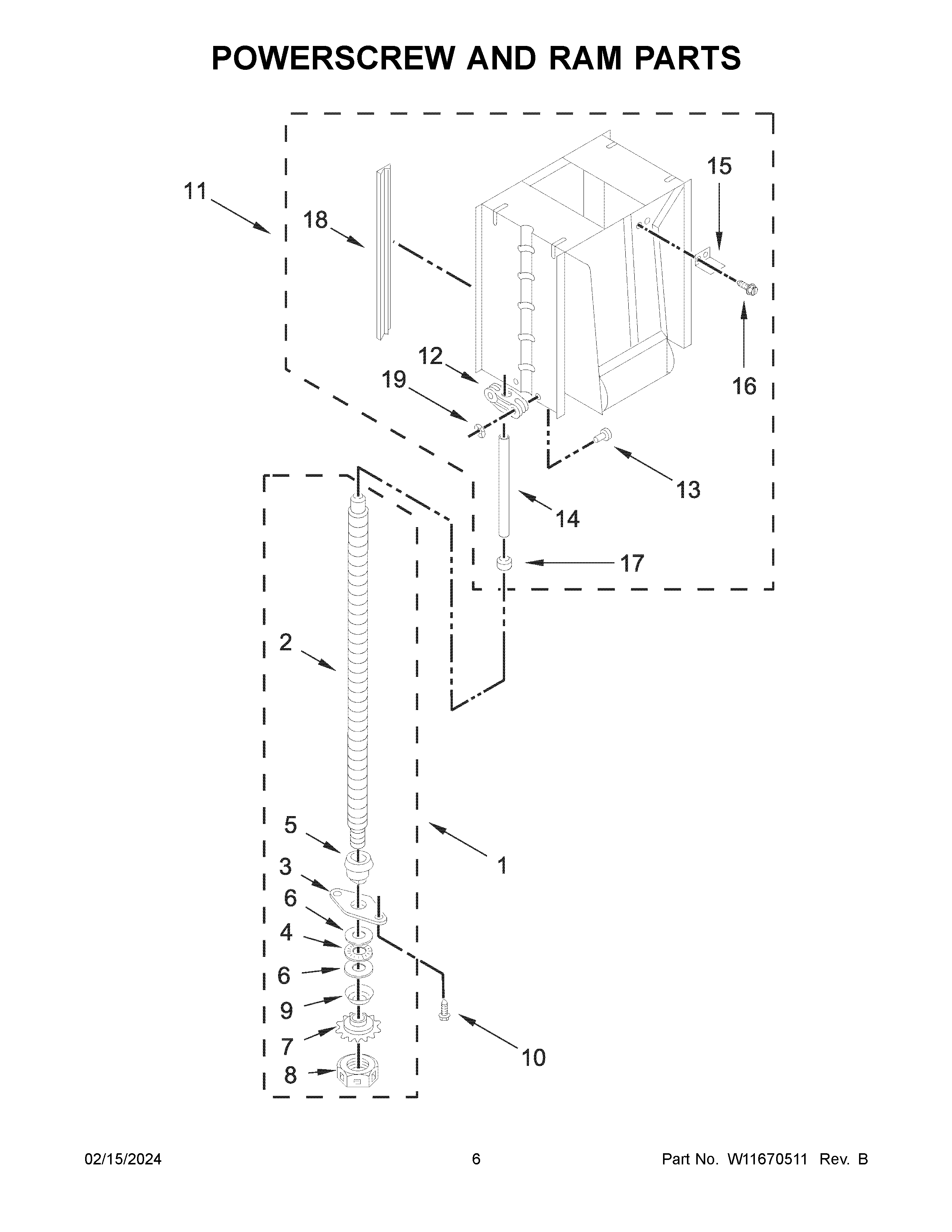 Powerscrew and ram parts