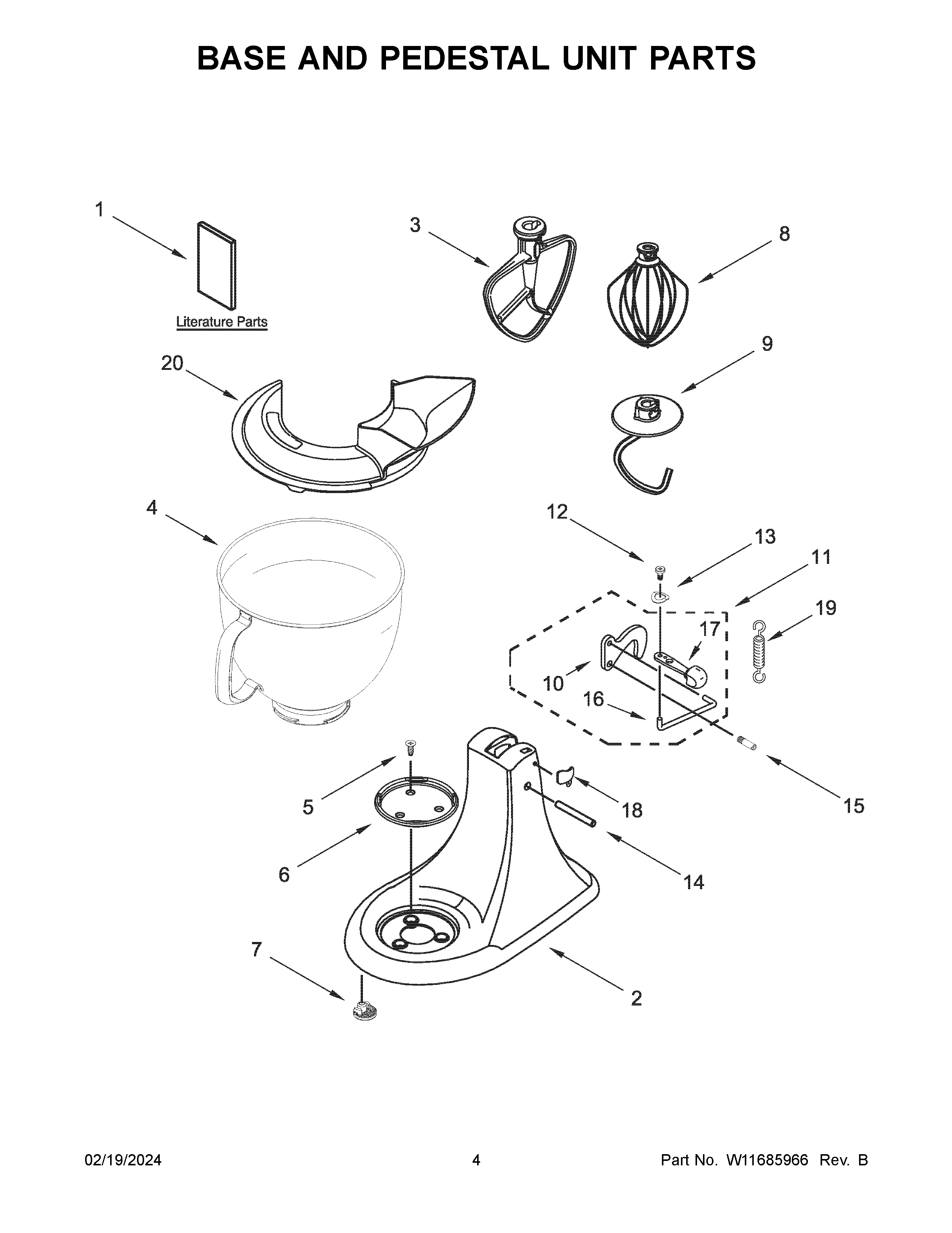 Base and pedestal unit parts