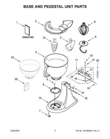 Base and pedestal unit parts