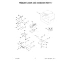 KitchenAid KRFF305EBS07 freezer liner and icemaker parts diagram